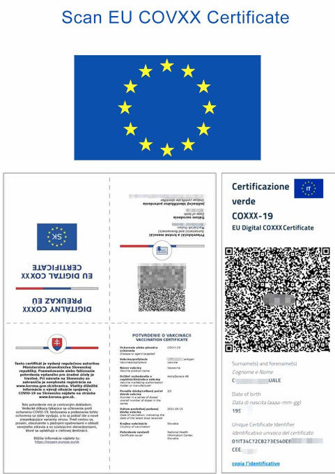 Paso del verde de la UE del escáner de la temperatura del reconocimiento de cara del lector 5Inch del QR Code