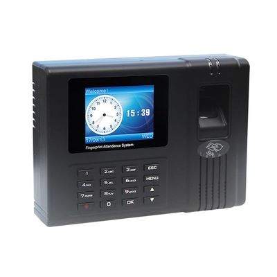 Reloj de tiempo LCD control de acceso biométrico de la huella dactilar de 2,4 pulgadas