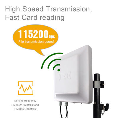 Control de acceso de la tarjeta de la frecuencia ultraelevada RFID de la gama larga del RJ45 RS485 960 megaciclos de estructura en antena de 7 DBi