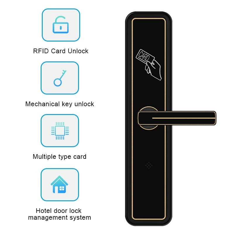 La habitación elegante de la cerradura de puerta de la tarjeta del golpe fuerte RFID cierra la aleación de aluminio para el hotel