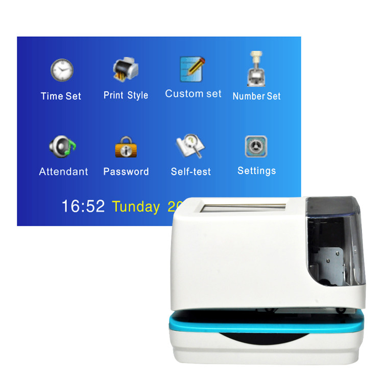 5 líneas automáticas pantalla TFT táctil electrónica de los varios idiomas de la máquina de sello de la fecha y hora