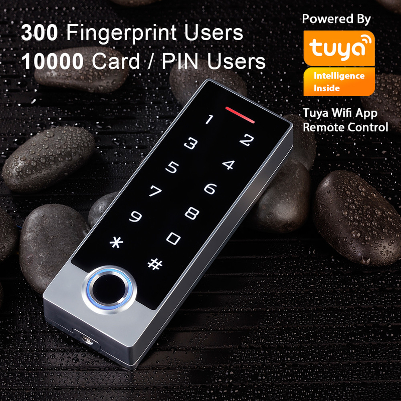 Telclado numérico biométrico del tacto de la prenda impermeable IP68 de la tarjeta del control de acceso RFID de la puerta de la huella dactilar del App de Tuya