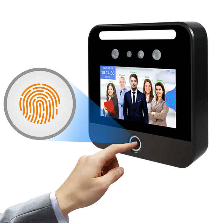 Registrador de tiempo biométrico de la máquina de la atención del reconocimiento de cara de la pantalla táctil de 5 pulgadas IPS