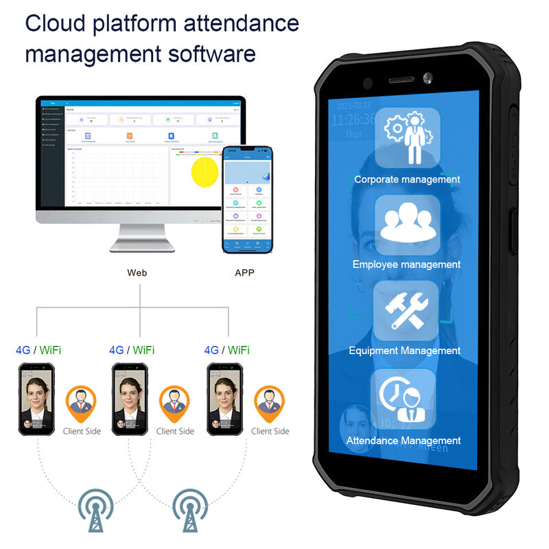 TIMY HF2 Portable Palm Vein Biometric Attendance Scanner PVR Terminal Built-in Battery 4G LTE 2G 3G Multi-Band