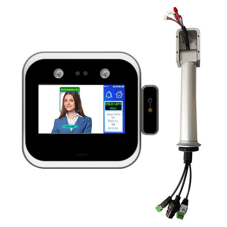 Control de acceso sin contacto del termómetro de la alarma RFID de 4,3 pulgadas