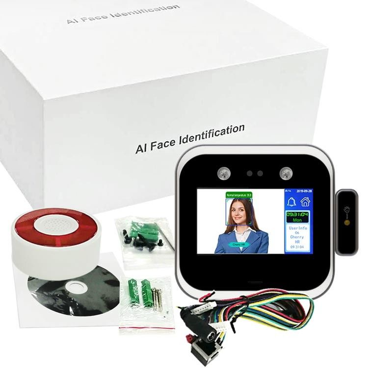 Control de acceso sin contacto del termómetro de la alarma RFID de 4,3 pulgadas