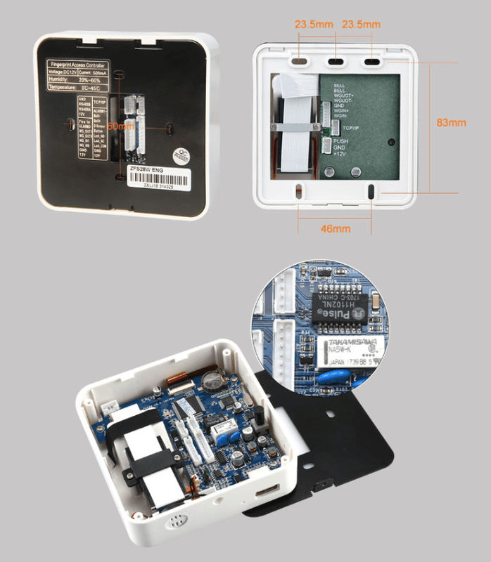 Control de acceso biométrico de la huella dactilar del LCD