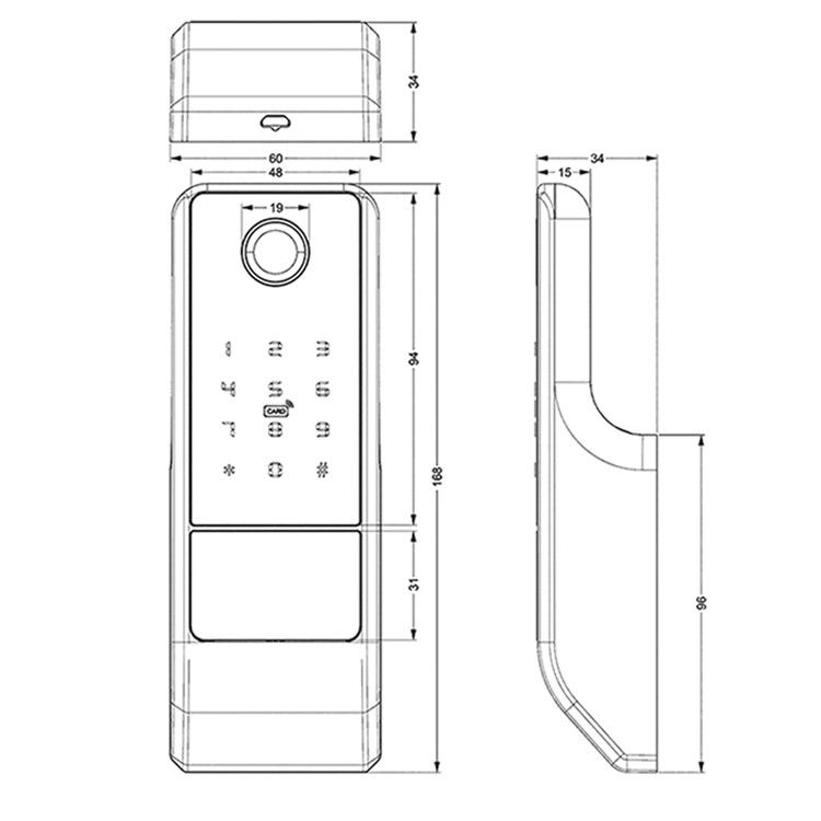 Cerradura elegante biométrica WiFi APP de Rfid Tuya de la huella dactilar teledirigido para el hotel