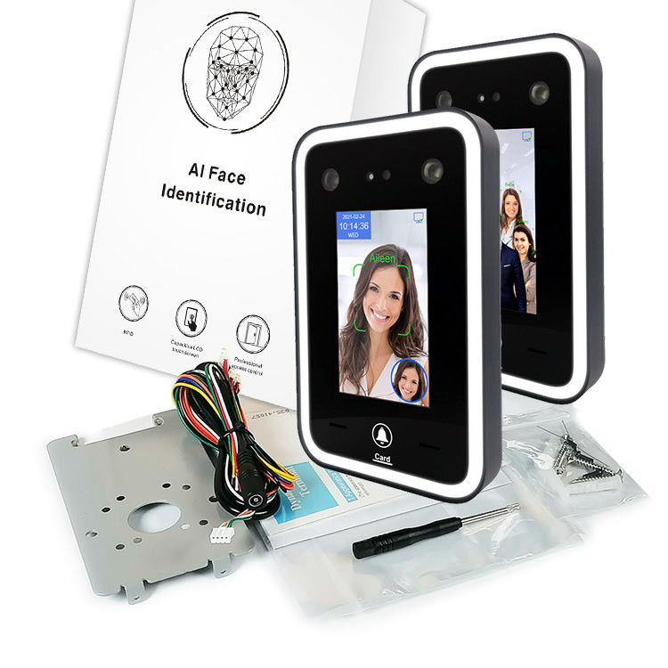 AI elegante máquina biométrica de la atención del sistema del control de acceso de la detección de la cara de 4,3 pulgadas
