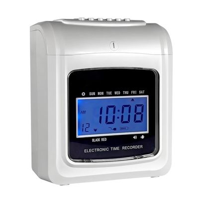 Máquina de tarjeta de sacador del registrador de tiempo de la oficina del registrador de tiempo de Digitaces de la exhibición del LCD