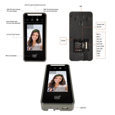 Capacidad de 5000 caras Wifi Nube Software Tarjeta de empleado Reloj de tiempo Caras biométricas Máquina de asistencia Batería de respaldo