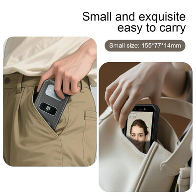 Terminal de asistencia con pantalla táctil de 5.5 pulgadas, reconocimiento facial rápido de 0.3 segundos - Capacidad para 5000 rostros para asistencia móvil