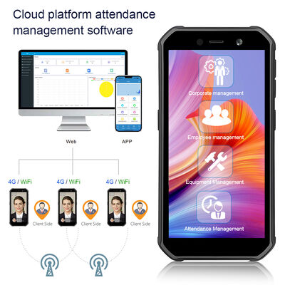 Terminal de asistencia con pantalla táctil de 5.5 pulgadas, reconocimiento facial rápido de 0.3 segundos - Capacidad para 5000 rostros para asistencia móvil