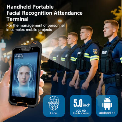 Portable Handheld Face Recognition Device with GPS NFC QR Code Scanner and IP68 Rugged Design for Mobile Attendance