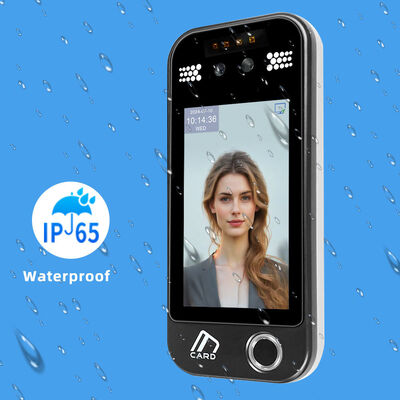 Sistema de control de acceso con pantalla táctil de 5 pulgadas, reconocimiento facial y de huellas dactilares, código QR, dispositivo de registro de tiempo impermeable