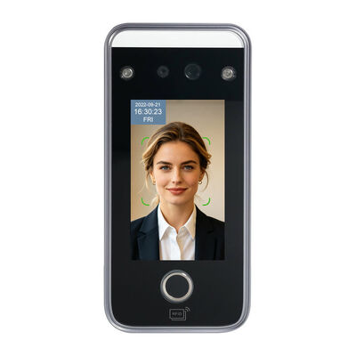 Reconocimiento de huellas dactilares faciales de alto rendimiento 4.3 pulgadas Métodos de autenticación múltiple QR / RFID / contraseña para garantizar el control de acceso de seguridad