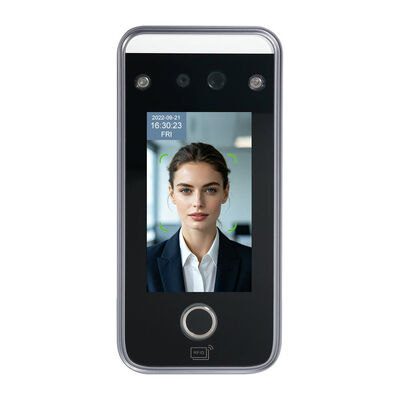 Terminal inteligente de control de acceso biométrico y registro de tiempo con pantalla táctil y cámara dual