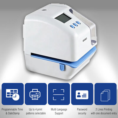 Máquina de sellado de tiempo SEIKO TP-50 Registradora de tiempo de documentos con comunicación USB, respaldo de memoria durante cortes de energía e impresión de tiempo desplazado