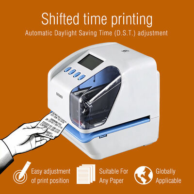 Máquina de registro de asistencia con sello de tiempo en disco flash USB, reloj de fichar multilingüe con impresión de 2 líneas