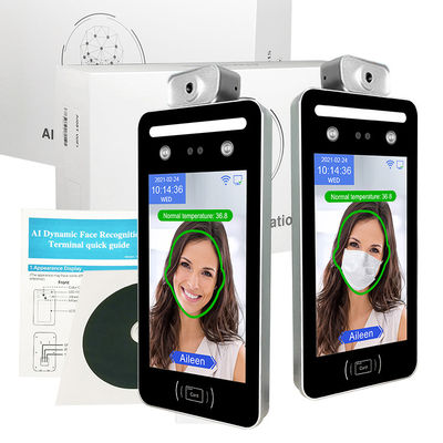 medida termal terminal de la temperatura del reloj de los 0.5M Face Recognition Time