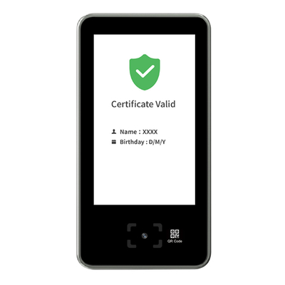 5 paso vaccíneo del certificado verde de la UE Digitaces del escáner de la tarjeta del LCD QR de la pulgada