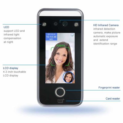 Huella dactilar biométrica RS485 de la tarjeta de IC de la máquina de la atención del tiempo del soporte alto