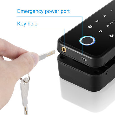 Cerradura de puerta de cristal Frameless del ABS de Tuya Smart de la cerradura de cara de la huella dactilar de aluminio del reconocimiento