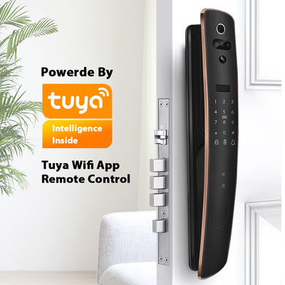 aleación de aluminio elegante del control de acceso de la huella dactilar de la cerradura RFID de Digitaces Tuya de la cara 3D